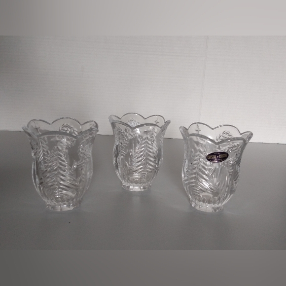 Vintage St George crystal 24% lead crystal Christmas tree Candle holders - Picture 1 of 8